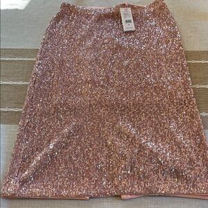 New with Tags Vineyard Vines Rose Gold Shimmer Stretch Sequin Pencil Skirt